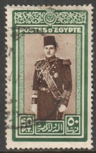 Egypt Scott 239 - SG282, 1939 King Farouk 50pi used