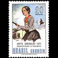 BRAZIL 1971 - Scott# 1194 Heroine Anita Set of 1 NH