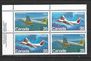 CANADA - 1981 CANADIAN AIRCRAFT - UPPER LEFT PLATE BLOCK - SCOTT 906 - MNH