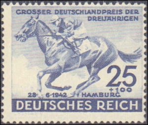 Germany #B204, Complete Set, 1942, Sports, Horses, Hinged