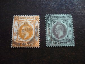 Stamps - Hong Kong - Scott# 112, 126 - Used Part Set of 2 Stamps