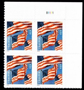 US 5654 U.S. Flags MNH VF/XF Forever Stamps Plate Block of 4 UR #B1111