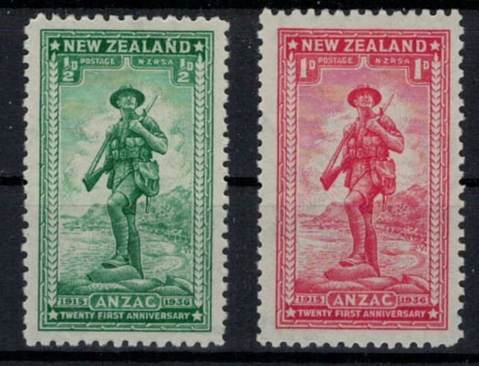 New Zealand 1936 SG591-592 Gallipoli Semi-postal Issue - MLH