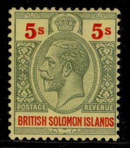 BRITISH SOLOMON ISLANDS GV SG36, 5s green & red/yellow, LH MINT. Cat £48.