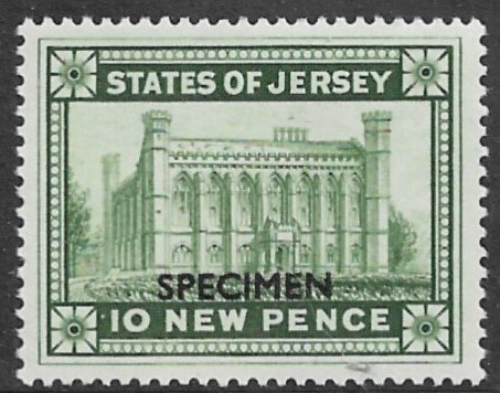 JERSEY REVENUE 1970-71 10p Building Pictorial SPECIMEN Bft.31 MNH