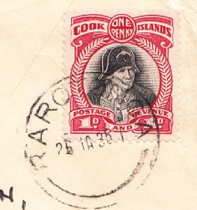 COOK ISLANDS cover postmarked Rarotonga, 25 Jan. 1935 to USA