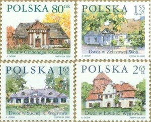 Poland 2000 MNH Stamps Scott 3511-3514 Manor houses of Polish nobility Chopin