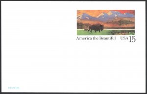 SC#UX120 15¢ America the Beautiful Postal Card Unused