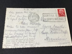 Italy Venezia 1938 used stamps post card Ref R32013
