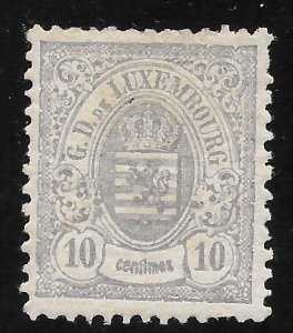 Luxembourg Scott 43 Unused HROG - 1880 10c Coat of Arms, Haarlem Print
