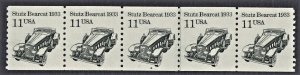 US 2131 MNH VF 11 Cent Stutz Bearcat 1933 Coil Strip of 5 Plate # 4