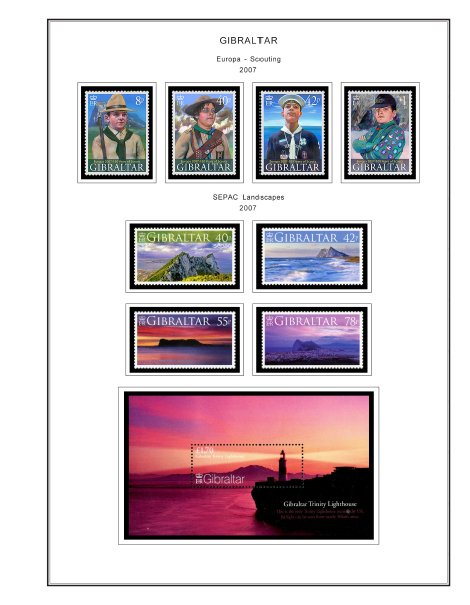 COLOR PRINTED GIBRALTAR 1886-2010 STAMP ALBUM PAGES (197 illustrated pages)