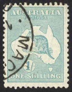 Australia Sc# 98 Used (a) 1929-1930 1sh wmk Small Crown Multiple A Kangaroo