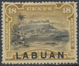 Labuan   SG 72  SC# 81  MH  perf 14½ x 15 olive bistre  see details & scans