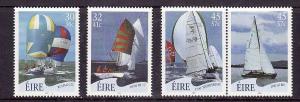 Ireland-Sc#1332-5-unused NH set-Sailboats-2001-