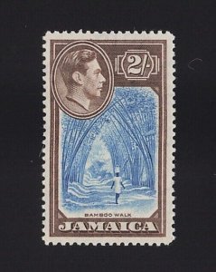 Jamaica Sc #126 (1938) 2/- brown & bright blue Bamboo Walk Mint VF NH MNH
