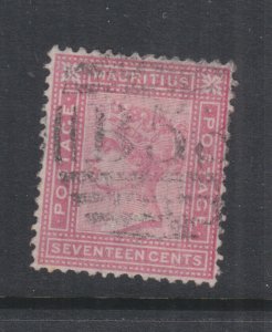 MAURITIUS, 1880 CC, 17 Cents Rose, used.