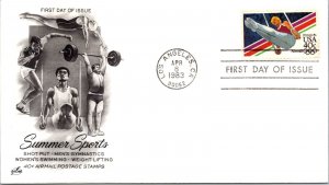 FDC 1983 SC #C108a Artcraft, Men's Gymnastics  - Los Angeles CA - Single - J2946