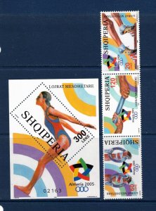 Albania Sc 2771-72 MNH strip & S/S of 2003 - Sports