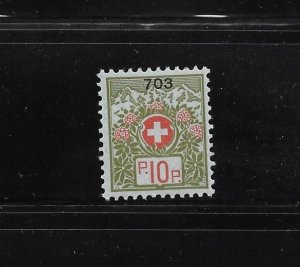 Switzerland Stamps: #S8; 10c 1926 Franchise Issue (Control 703); Mint Hinged