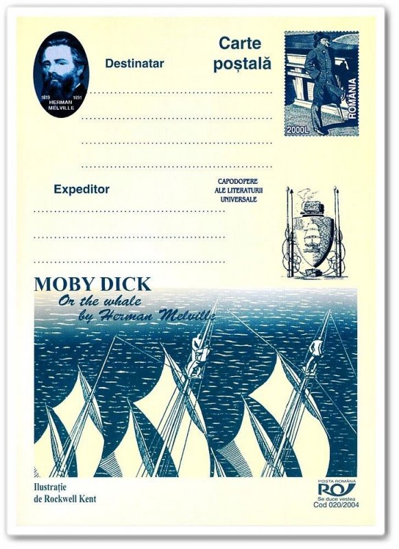 Romania 9 PSC 2004 Moby Dick or the Whale by Herman Melville, Rockwell Kent