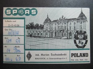 1968 Amateur Radio QSL Card BIALYSTOK POLAND-