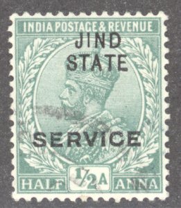 India- Convention States, Jhind, Scott #o26, Used