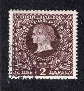 Montenegro 1910 2pa purple brown Wedding, Scott 88 CTO, value = 45c