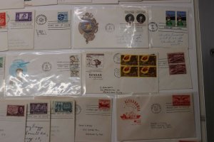 US HF House Farnam Color Cachet FDC lot 100+1940-1950s Commemoratives addressed