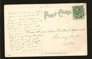 Canada SC#104 KGV on PM Barrie ONT Easter Postcard Used