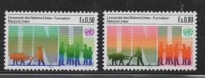 SCOTT#  131-132  singles     MNH   UN  GENEVA   1985