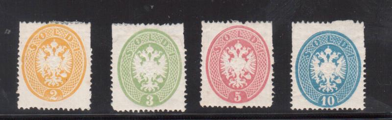 Lombardy Venetia #15 - #18 (Sassone #36 - #39) Mint Set **With Certificate**