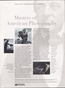 Scott #CP651 (3610a) American Photography Commemorative Panel Stamp Sheet