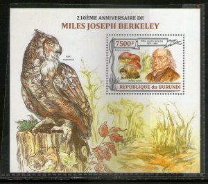 Burundi 2013 Owls Birds of Prey Mushroom Wildlife Sc 1426 M/s MNH # 6171