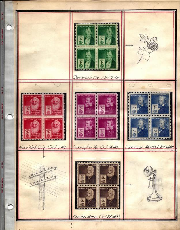 859-893 Mint and Used... Blocks of 4... (2) Complete Sets... SCV $196.60