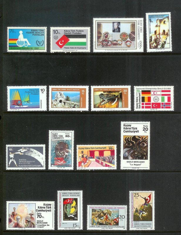 TURKISH CYPRUS (144) Different Stamps ALL Mint Never Hinged