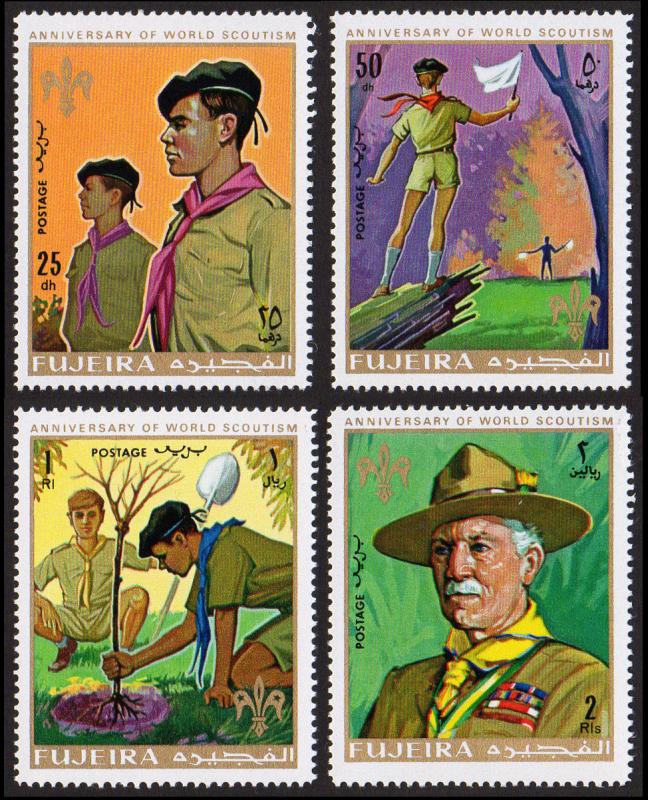 Fujeira Mi #513-516 set/4 mnh - 1970 scouting anniversary