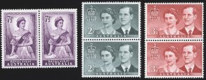 AUSTRALIA Sc 267-9 VF+/NH Full Set in PAIRS! 1954 Royal Visit-Nice & P.O. Fresh