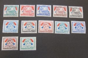 Paraguay 1957 Sc 508-19 set MNH