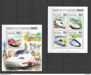 2013 Guinea-Bissau Transport High Speed Trains Of Europe Kb+Bl ** Stamps St1191