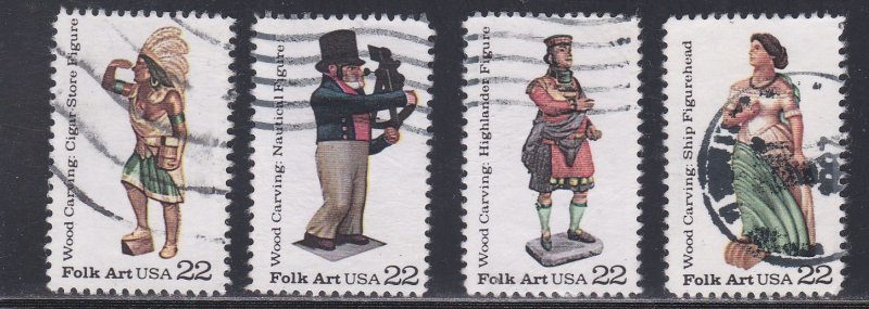 U.S. # 2240-2243, Woodcarved Figurines (Folk Art) Used set of singles