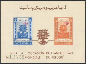 Afghanistan B36a-B36b, MNH. Mi Bl.4-5. World Refugee Year WRY-1960. New value.