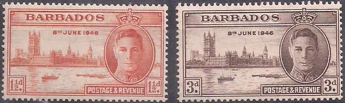 BARBADOS - 1946 - Victory - 2v Set - M N H