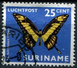 Suriname Sc#C44 Used, 25c multi, Local Moths and Butterflies (1972)