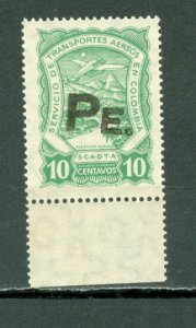 COLOMBIA 1923 SCADTA  10 Centavos OVPT for PERU CONSULAR...CAT. SANABRIA #SPE2