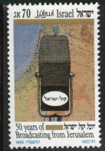 ISRAEL Scott 936 Radio Jerusalem 1986 MNH** stamp without tab