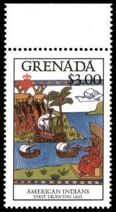 GRENADA Sc 1503 VF/MNH - 1987 $3.00  Columbus Ships & Indians