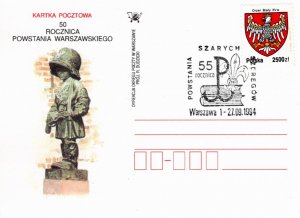 Poland 1994 postal card with Scout cancels