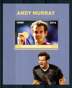 Chad Sports Stamps 2016 MNH Andy Murray Tennis Famous People 1v M/S
