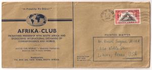 SOUTH AFRICA: 1d Stamp-on-Stamp issue #193 Afrika Club cvr